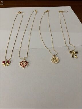 4 gold tone 18 inch necklaces